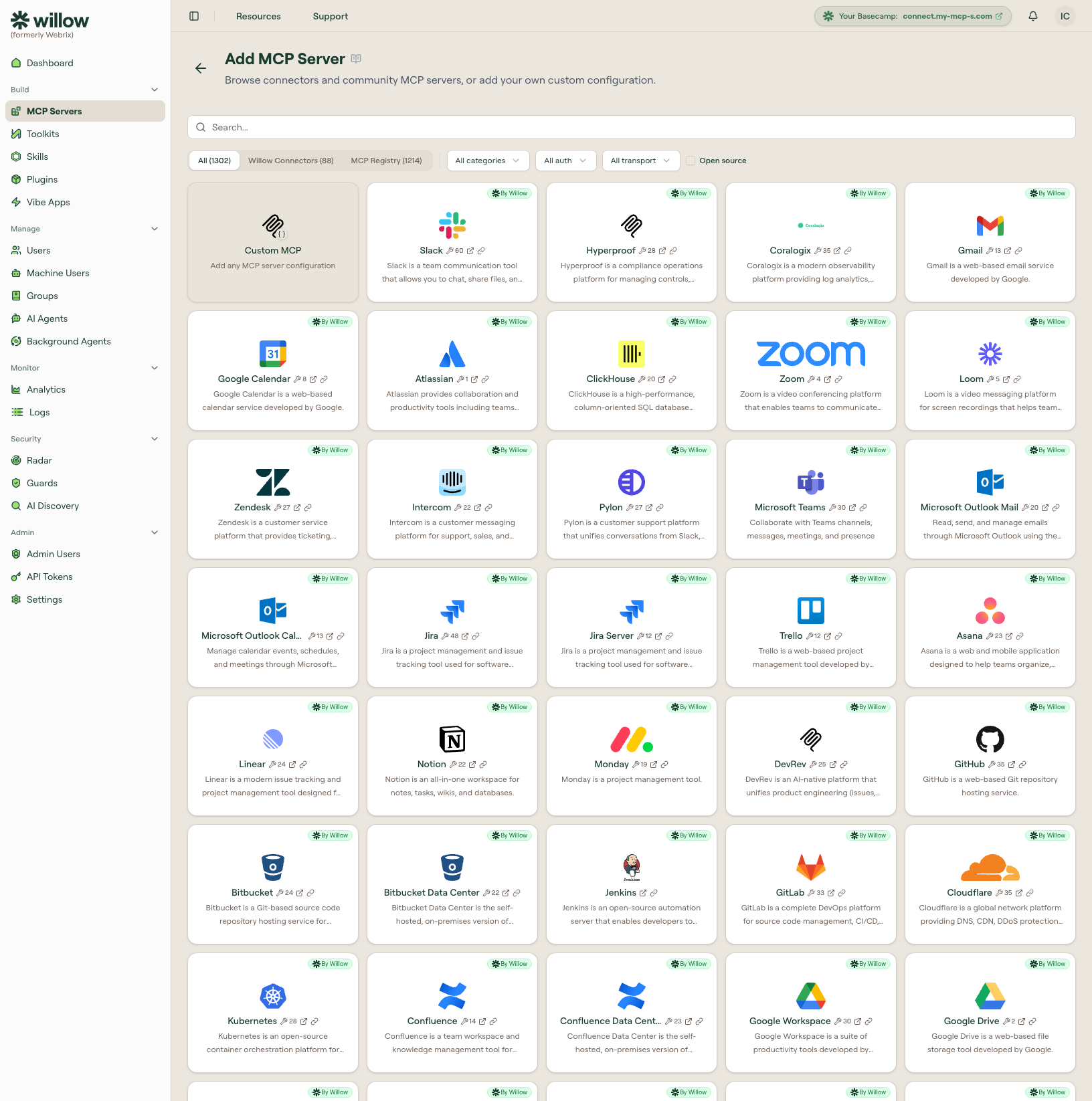Add MCP Server page